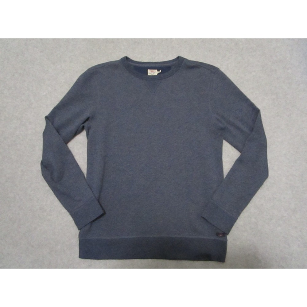 Faherty Shirt Mens Small S Blue Heathered Cotton Blend Pullover Sweater
